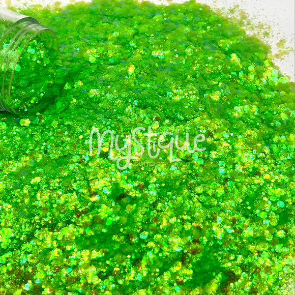 Chunky Biodegradable Glitter: Metallic Green Gator